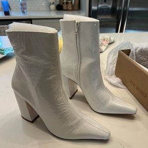 Zoe White Patent Steve Madden Boots